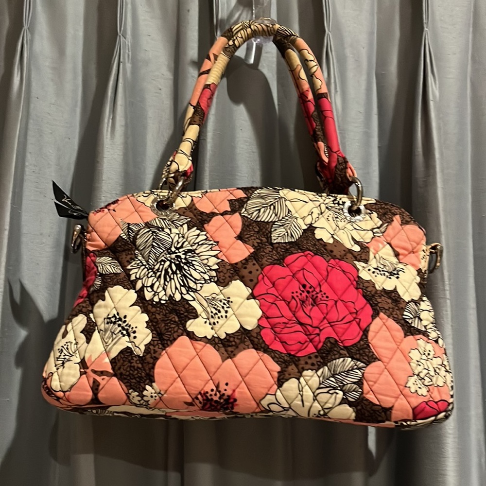 Vera Bradley Mocha Rouge convertible handbag shoulder bag Crossbody RETIRED